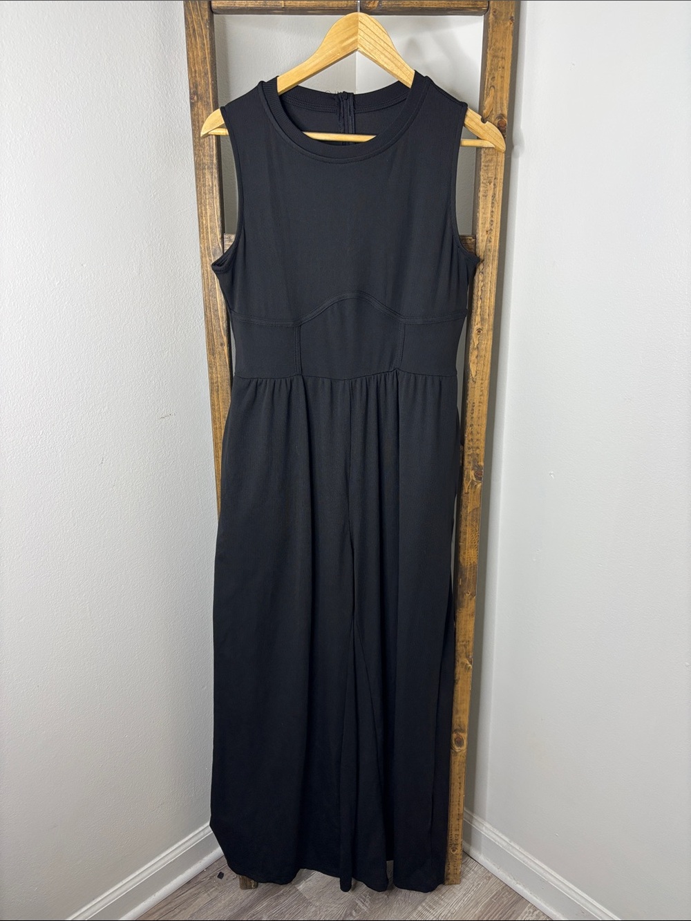 Cider Black Ribbed Jumpsuit Size XL